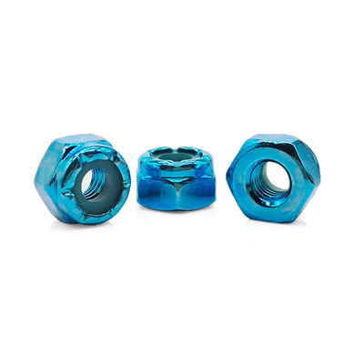 M1-M16 Cobalt Blue PVD Hex Nylon Lock Nut for Imperial Measurement System