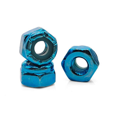 M1-M16 Cobalt Blue PVD Hex Nylon Lock Nut for Imperial Measurement System
