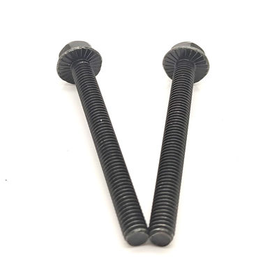 Black Zinc Plated Hex Flange Bolt 8.8 Grade M8-M12 DIN 6921 for Engine Brackets