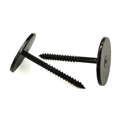 Black Zinc Plated Phillips Self-Tapping Screw – Large Flat Head & Partial Thread for Metal/Construction Fastening