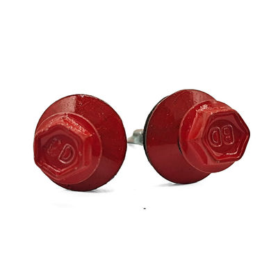Red Baked Paint Hex Flange Head Self-Drilling Screw – Waterproof EPDM Washer & M6/M8/M10 Sizes for Roofing