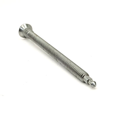 Custom Countersunk Phillips Machine Screw with Plain Finish Non-Standard Thread Tail in Stainless Steel