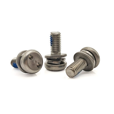 Stainless Steel Snake-Eye Security Screw – Double Spring & Flat Washers with Anti-Tamper Drive