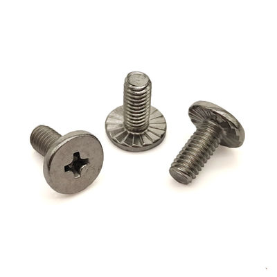 A2-70 Stainless Steel Large Flat Head Phillips Screw – Serrated Undercut & Anti-Slip Teeth