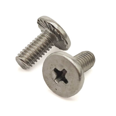 A2-70 Stainless Steel Large Flat Head Phillips Screw – Serrated Undercut & Anti-Slip Teeth