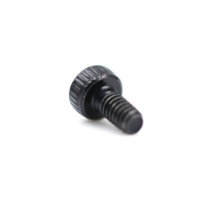 Metric Black Zinc Plated Cylinder Head Thumb Screw RoHs Certified and Straight Knurled Grip for Industrial Applications