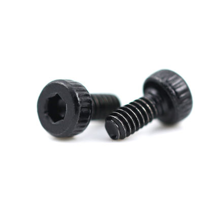 Metric Black Zinc Plated Cylinder Head Thumb Screw RoHs Certified and Straight Knurled Grip for Industrial Applications