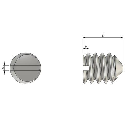 Custom DIN551 Stainless Steel Grub Screws Set Screw with Slotted Head and Cone Point in Metric Measurement System