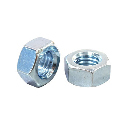 Blue Zinc Carbon Steel Hex Nut Metric Measurement dla ogólnych potrzeb przemysłu