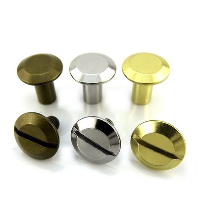 HEX Head Style Solid Brass Flat Head Chicago Screw Rivets for Leather Craft Versatile